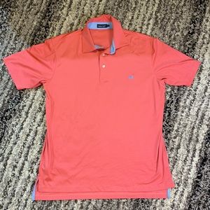 Men’s southern Marsh Gold Polo Coral White Stripe